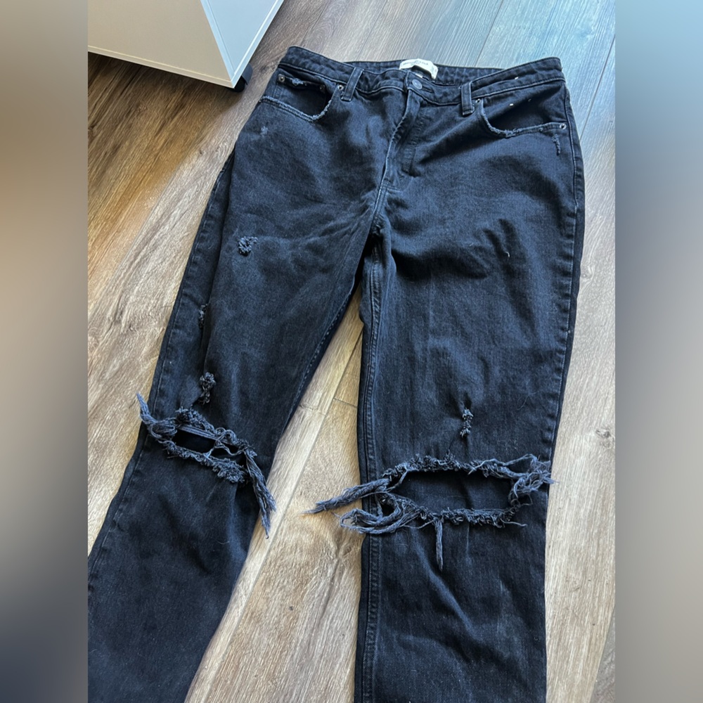 Abercrombie and Fitch black jeans size 12R The skinny high rise curve love